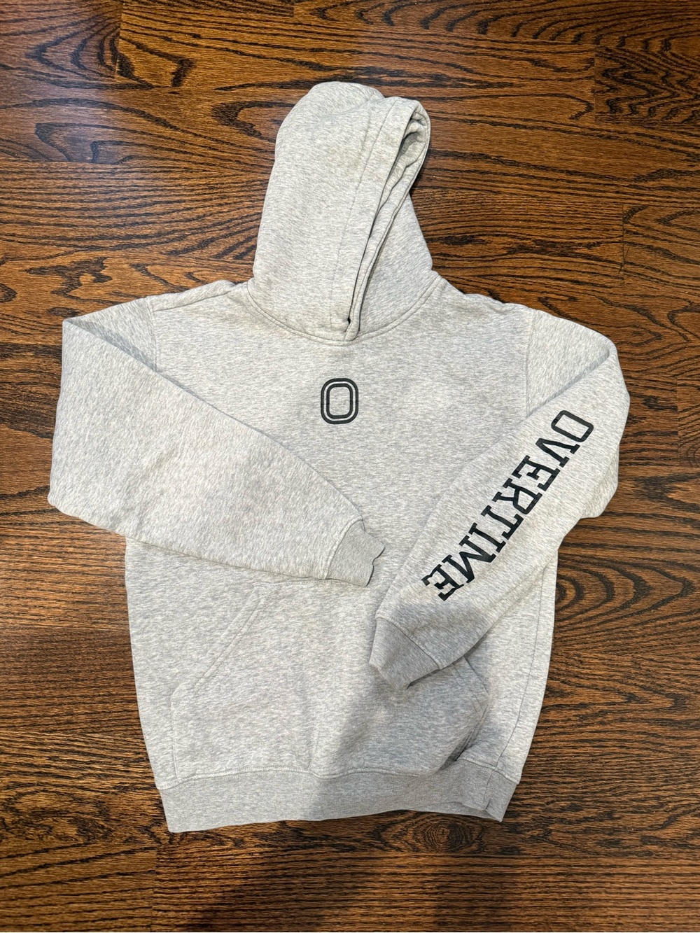 Overtime Grey Hooded Sweatshirt with Sleeve Logo